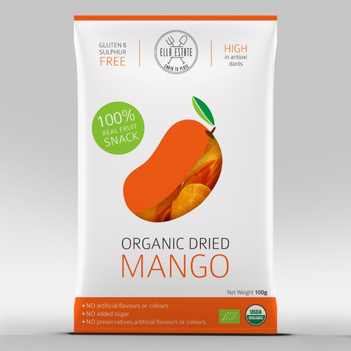 Design for a tropical range of organic dried fruit