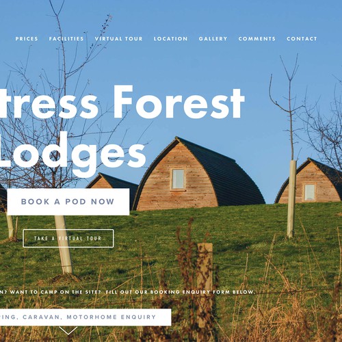 Visual website for Glamping site