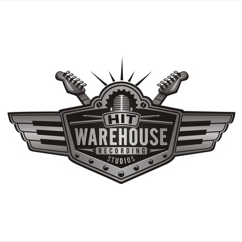 Design a flashy, bold, unique, and symbolic logo for Hit Warehouse Recording Studios.