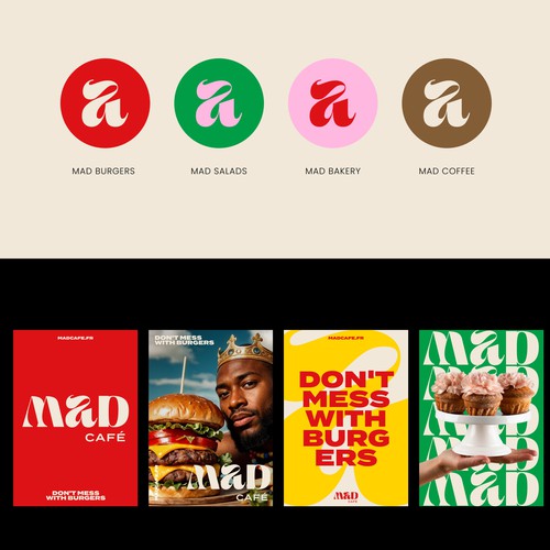 Brutal brand identity concept for MAD cafe.