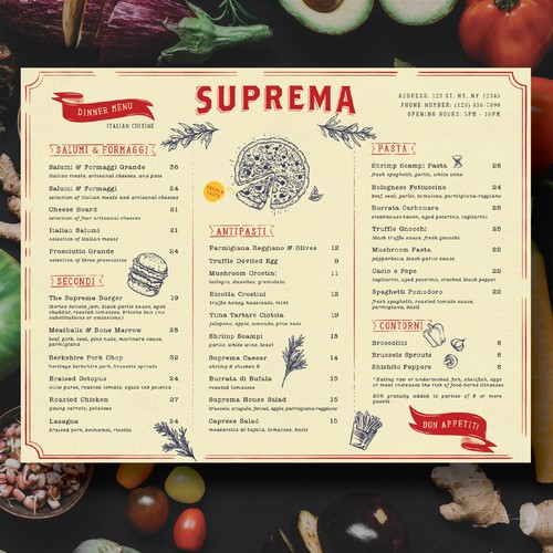  Menu design for NYC restaurant