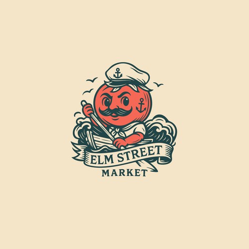 Vintage logo design for local food market