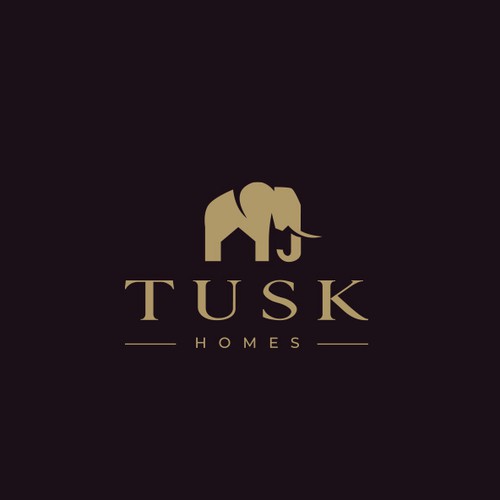 Elephant & negative space logo — Premium Real Estate & Builder Logo