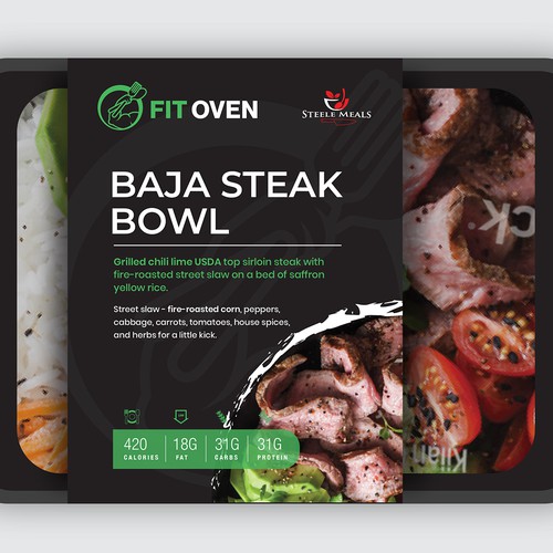 Meal box branded label design