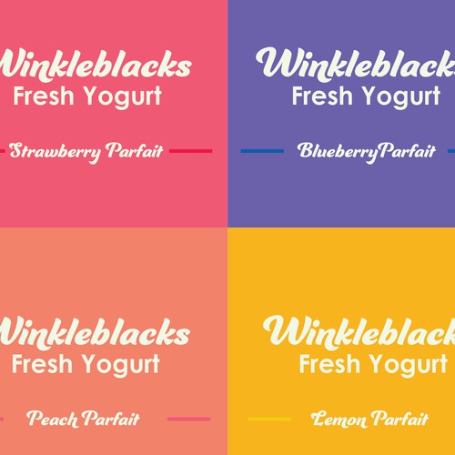 Whimsical typographic logo for yogurt branding