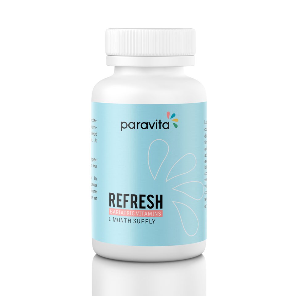 Design a minimalist vitamin bottle label for Paravita