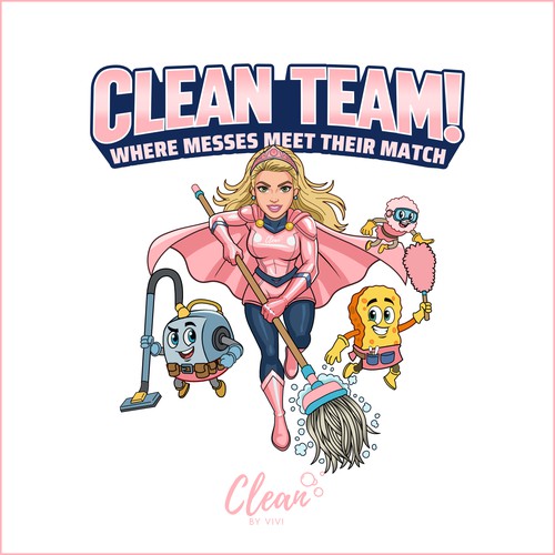 Characters for a cleaning company