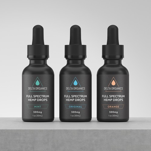 Delta Organics Full Spectrum Hemp Drops Label Design
