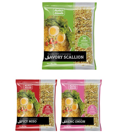 Packaging design for protein noodles