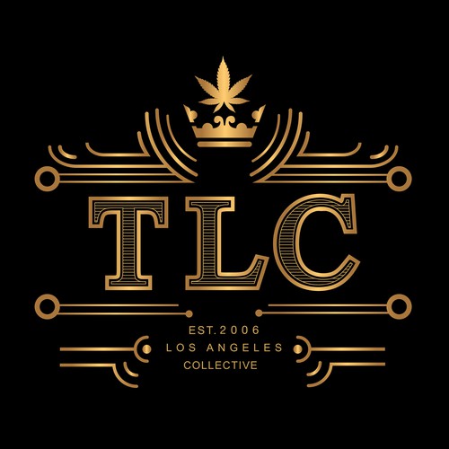 Golden impact logo for TLC, a medical cannabis dispensary.