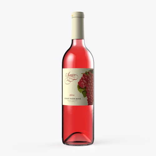 Eye Catching Label Design for Sumner Vineyards Rose' Wine