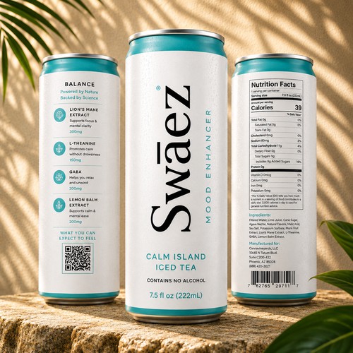 Swaez Mood Enhancer Iced Tea Can Packaging Design