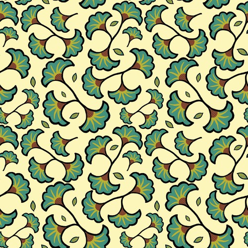 illustration floral rétro