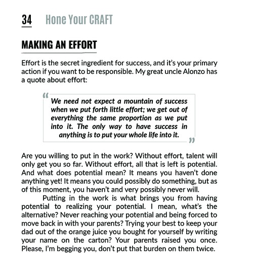 Interior Book Design for Hone Your Craft