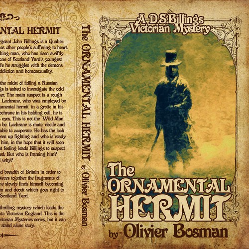 Create an original retro style book cover for a Victorian detective novel.