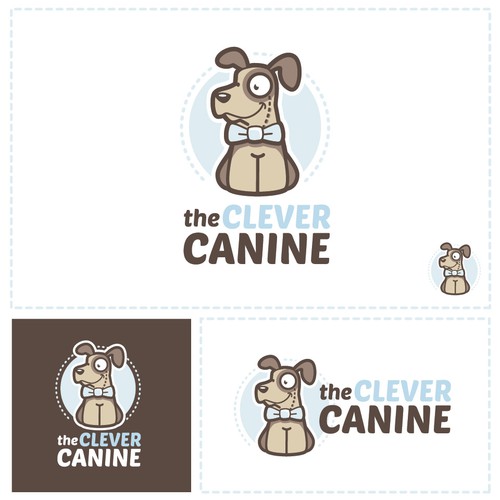 Cartoon style dog-training logo