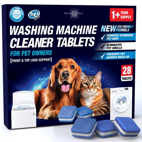 Packaging design for washing machine cleaner tablets