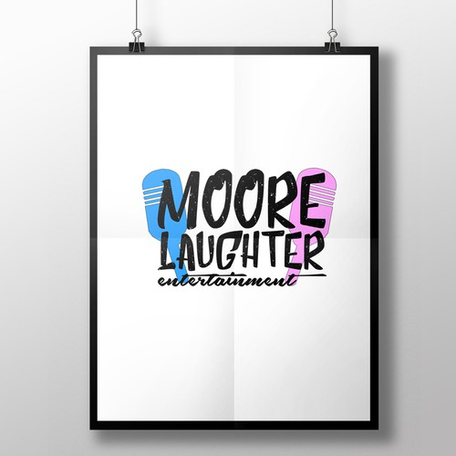 logo concept for moore laughter entertainment