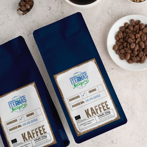Coffee pack label design