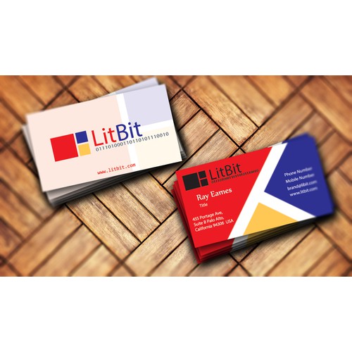 Create a clean, modernist business card for LitBit, Co.