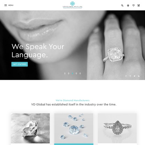 modern Dimond & jewelry webpage design  