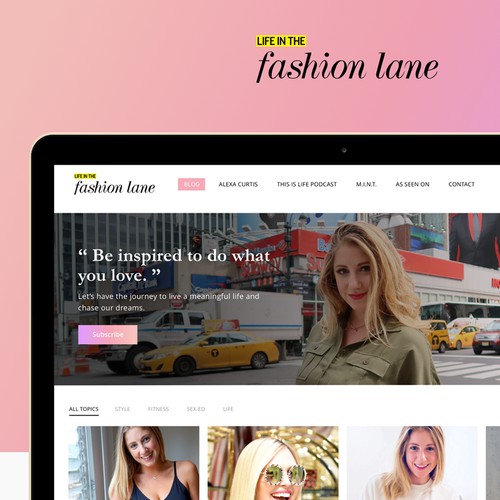 Life In Fashion Lane Homepage Design