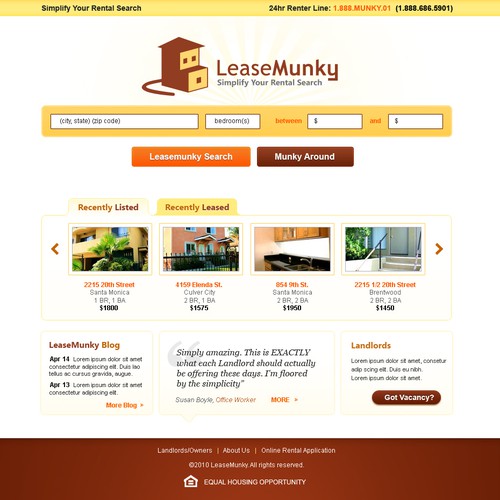 Bold and Funky Property Listing website