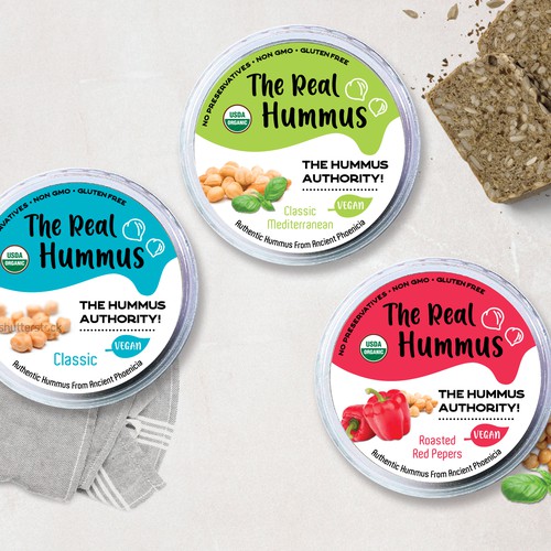 Design for an organic hummus product.