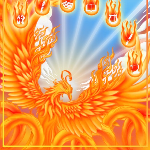 Radiant Art Deco Phoenix Poster for film Studio