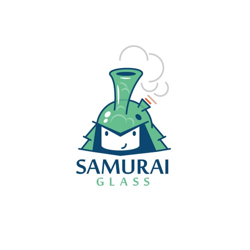 Glass Samurai head for headshop shop