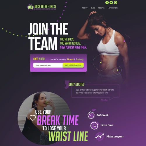 Landingpage: Health and Fitness Hub