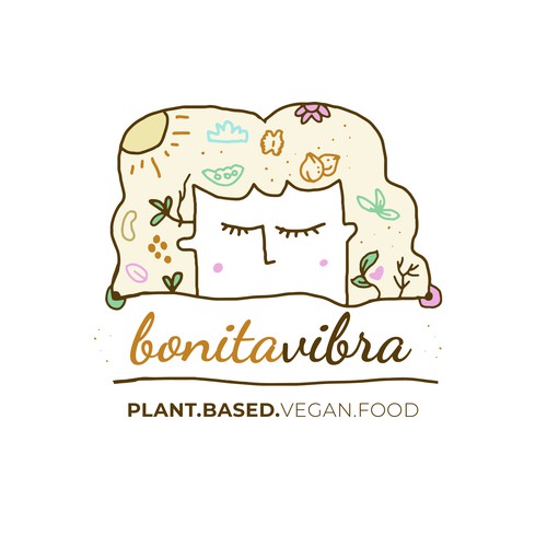 Illustrated logo for a plant-based kitchen