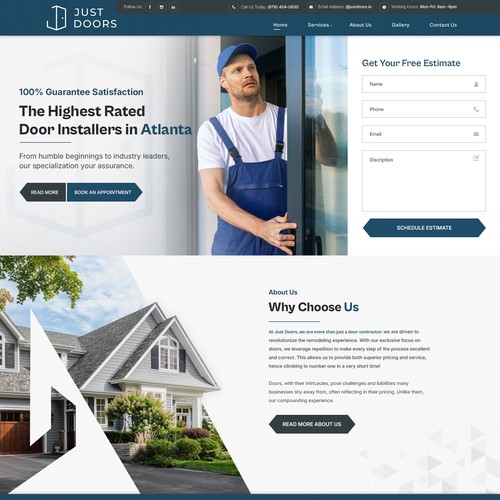 Home services website that focuses on door repair and replacement
