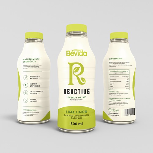 Bevida Reactive is a conceptual premium energy drink packaging design.