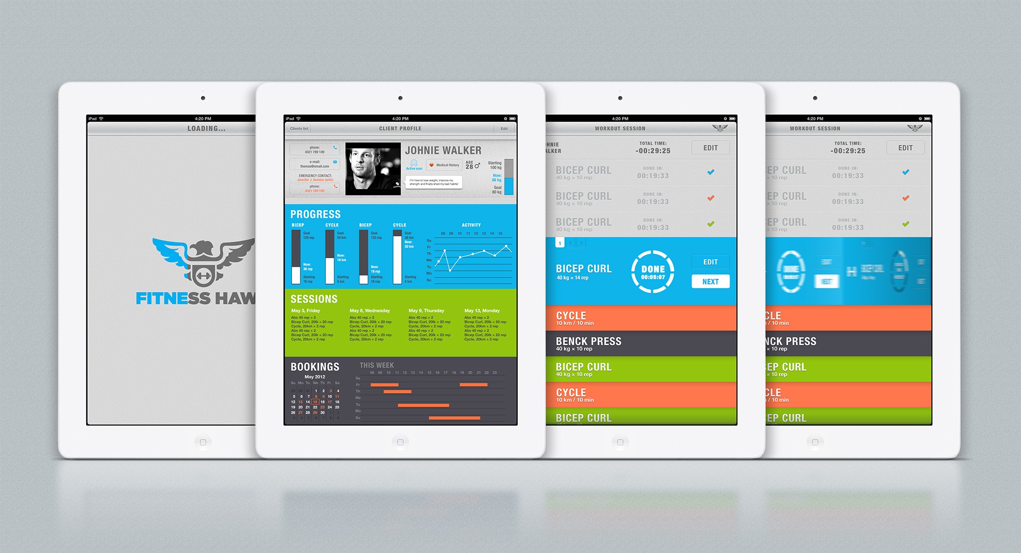 Personal Trainer iPad Design