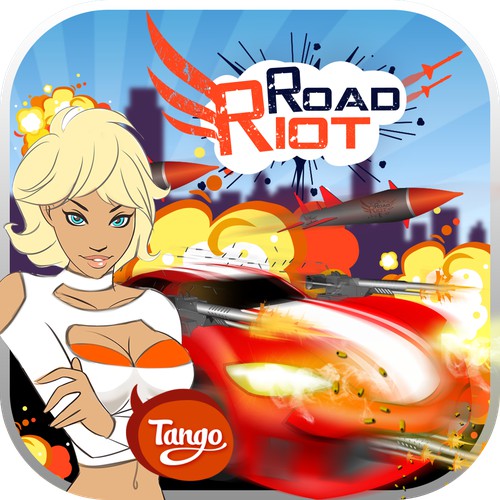 Create the new app icon for the Road Riot racing game