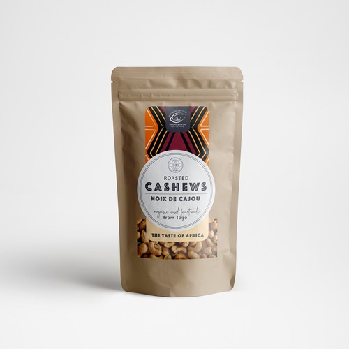 Label design for cashews from togo