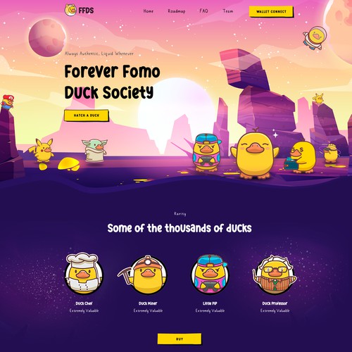 Forever FOMO Duck NFT Website Concept