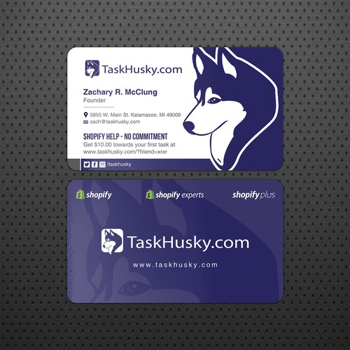 Business Card Design For TaskHusky.com