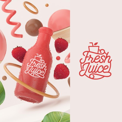 Fresh Juice Text Based Logo