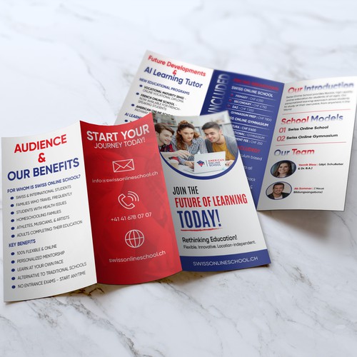 Swiss School Tri-fold Brochure Design