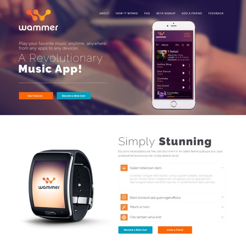 Wammer Website design entry