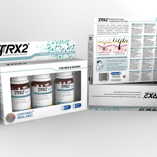 Premium outer packaging design for line of novel food supplements