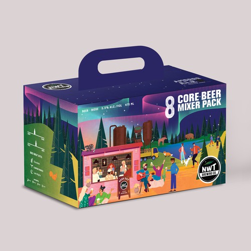 8-pack Box for Beer Packaging Design