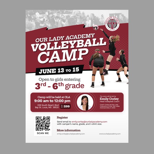 Flyer Promoting Upcoming Volleyball Camp