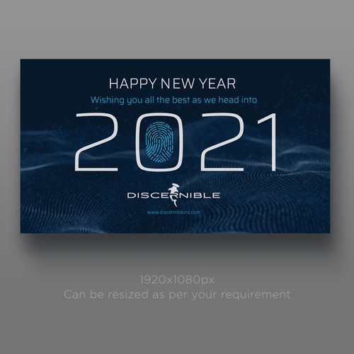 Professional new year's e-card for Discernible Inc