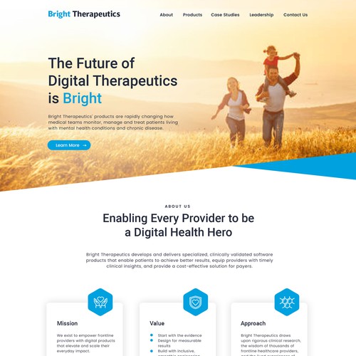 Health care landing page