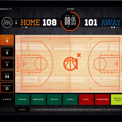 Basketball Analytics App Design