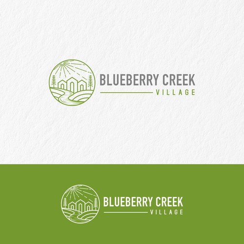 Create an eco-conscious logo for BlueBerry Creek Village !