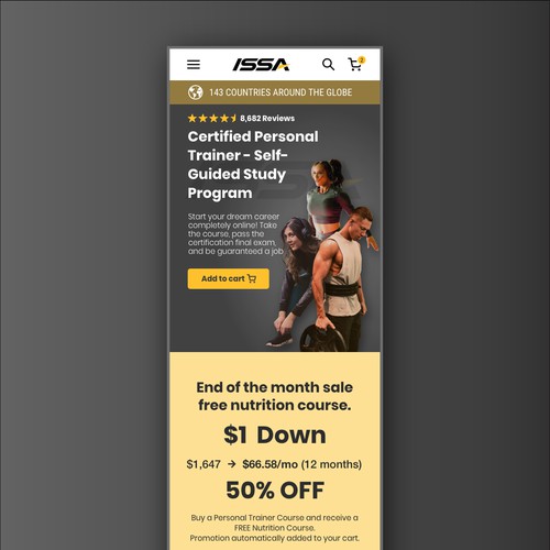 ISSA Online Fitness Mobile Web Design